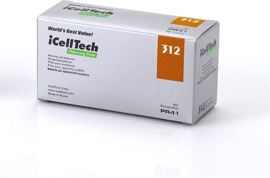 I CELL TECH MERCURY FREE 312 | hoortoestel batterij p312 | Bruine sticker |  meest... | bol.com