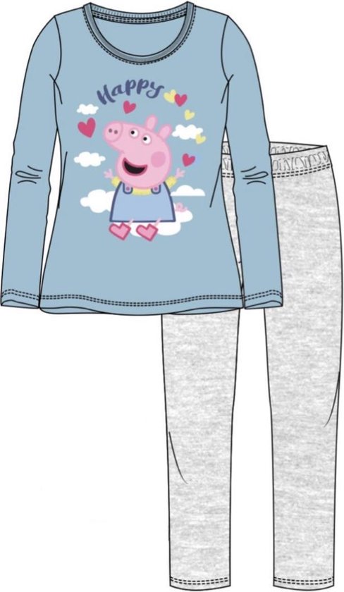Peppa Pig pyjama - lichtblauw - Maat 128 / 8 jaar