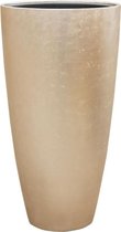 Maxim vaas champagne 75cm hoog | Luxe hoge XL vazen metallic zilver licht | Grote bloempot plantenbak