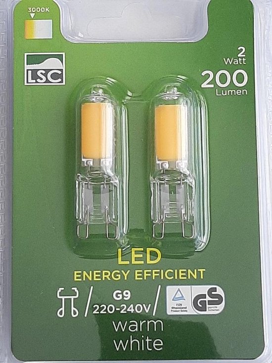 Jaarlijks definitief controleren 2 x LSC LED G9 2Watt 200 Lumen Steeklamp - Vervanger voor Halogeen | bol.com