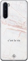 OnePlus Nord hoesje siliconen - C'est la vie | OnePlus Nord case | Bruin/beige | TPU backcover transparant