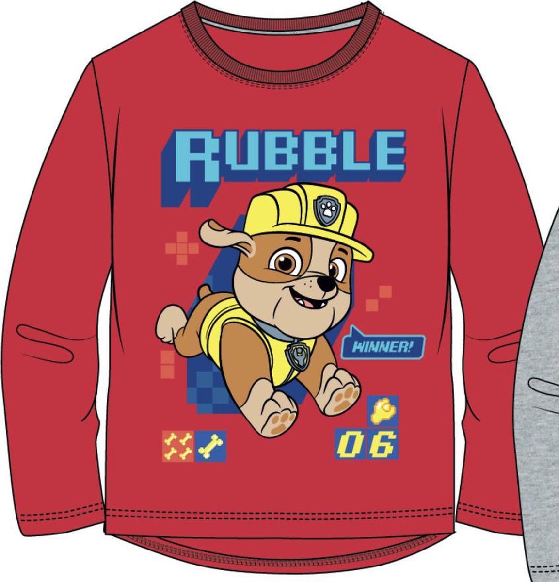 Paw Patrol t-shirt - rood - Maat 128 / 8 jaar