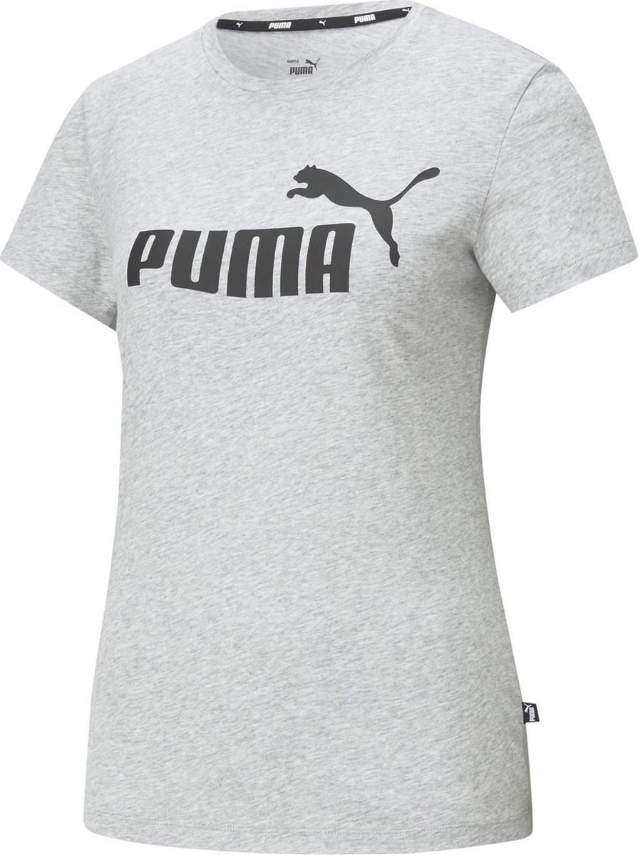PUMA ESS Logo Tee Dames T-shirt Lichtgrijs
