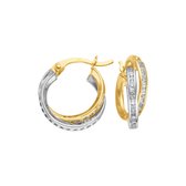 FAVS Damen-Ohrringe 375er Gelbgold, 375er Weißgold Zirkonia One Size 86107120