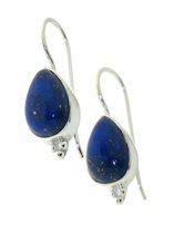 SilverGems Zilveren oorhangers met druppelvormige Lapis Lazuli edelstenen