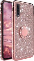 Samsung Galaxy A50 Glitter Backcover - Roze - Soft TPU - Magneet