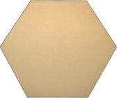 Spiegel hexagon - brons - 65 cm - glas - incl. ophanging