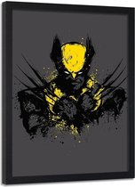 Foto in frame , Mutanten Woede in geel , zwart , 70x100cm , wanddecoratie , Premium Print