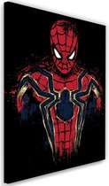 Schilderij ,  Spiderman in rood , zwart rood , 2 maten, wanddecoratie , Premium Print