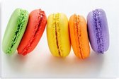 Schilderij Kleurrijke Macarons, 4 maten (wanddecoratie)