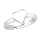 Joy|S - Zilveren hartje ring verstelbaar