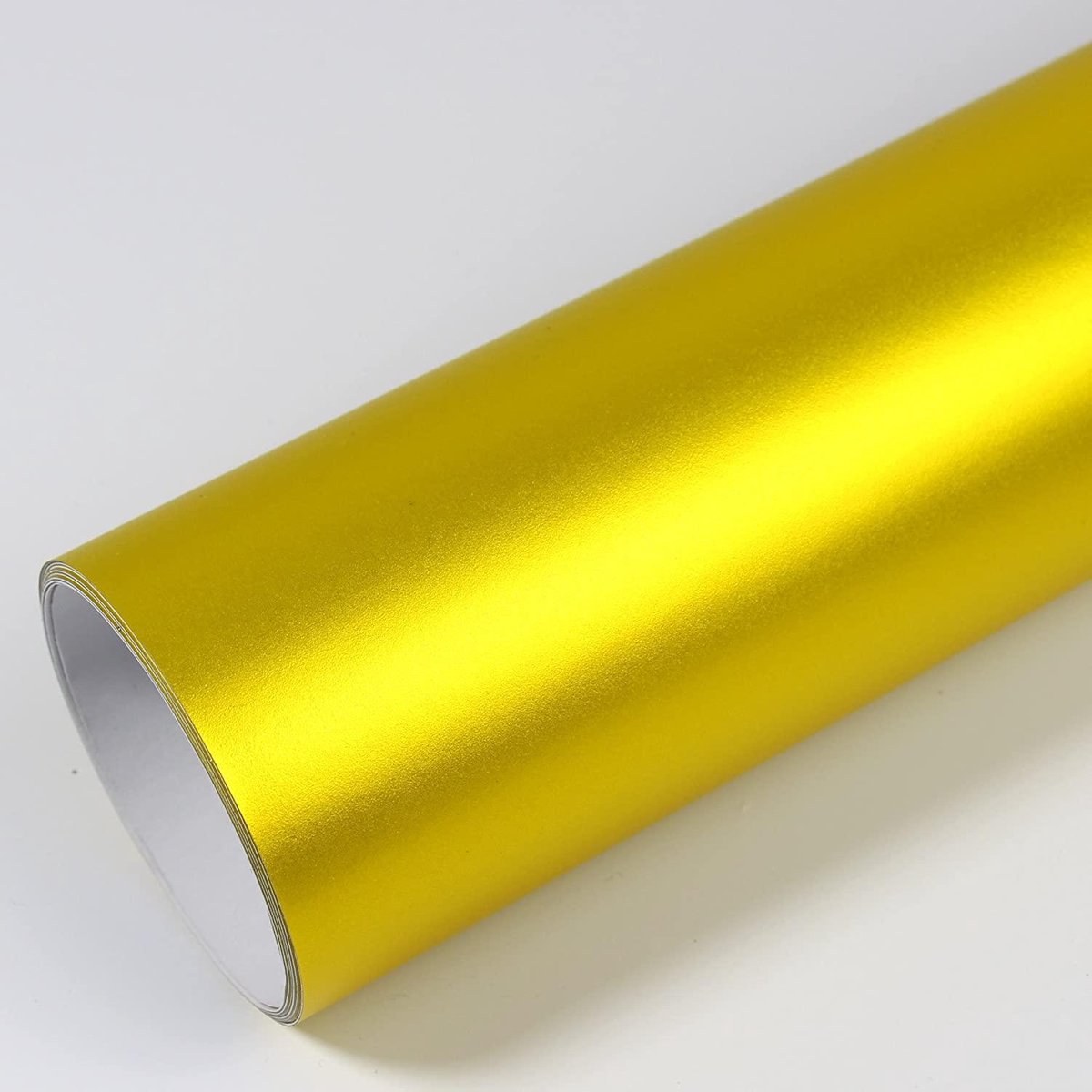 Vinyl wrap folie voor auto of keuken, 1m x 1.5m, mat chroom geel autofolie
