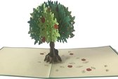 pop-up appelboom kaart met envelop wenskaart ansichtkaarten