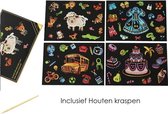 Kras tekeningen voor kinderen - 4 stuks - 20 x 14cm - Scratch Art - Kraskaarten kinderen - Educatief speelgoed - Kado meisjes - Speelgoed meisjes 8 jaar