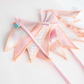 Mini-vlaggenlijn Baby roze | 2,5 meter | stoffen vlaggetjes | duurzaam & handgemaakt | roze wit