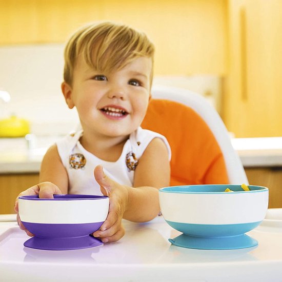Munchkin Suction Bowls - Kommetjes met Zuignap - Per 3 Stuks - Vaatwasser en Magnetronbestendig - Vanaf 6 Maanden - Paars/Groen/Blauw van Munchkin — afbeelding 5