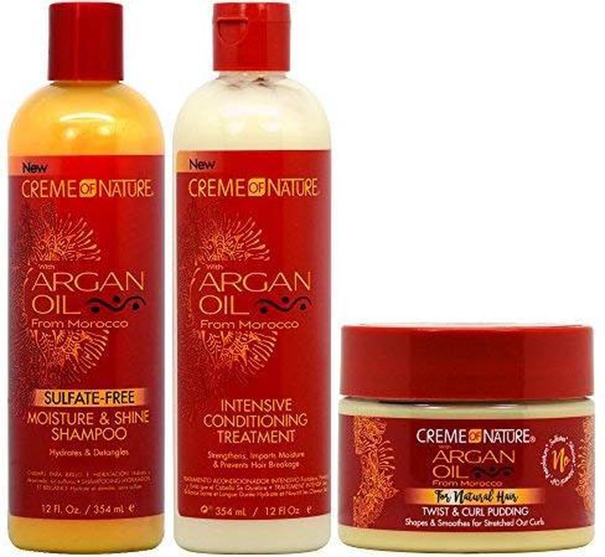 Creme of Nature Argan Oil Moisture Shampoo + Intensive Treatment + Twist and Curl Pudding