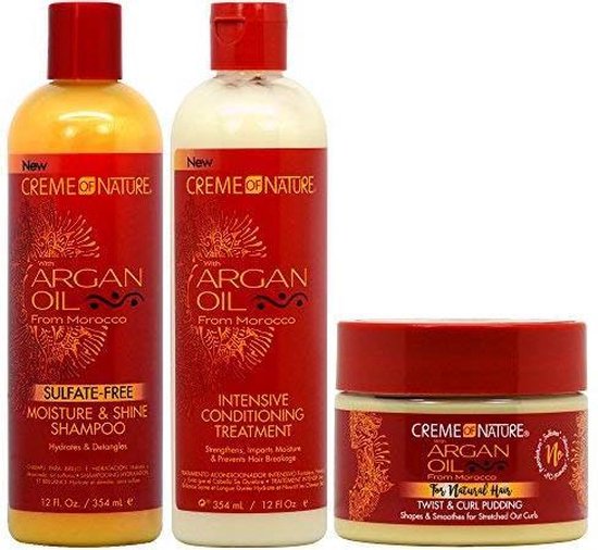 bol.com | Creme of Nature Argan Oil Moisture Shampoo + Intensive Treatment  + Twist and Curl...