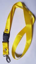 Lanyard - Keycord - Keykoord - Sleutelkoord - badgehouder - pashouder - neklint - 50cm - Met klem - Geel