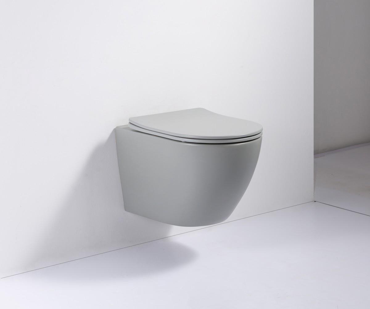 Star & Art | Hangend Toilet | Mat Lichtgrijs | Softclose | Nano Coating & Rimless Functie