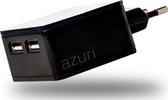 MH by Azuri 100-240V home charger with phone base - 2 USB ports - 4.8Amp - zwart