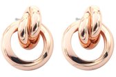 Dielay - Oorbellen Rond - Oorhangers - 20 mm - Roségoudkleurig