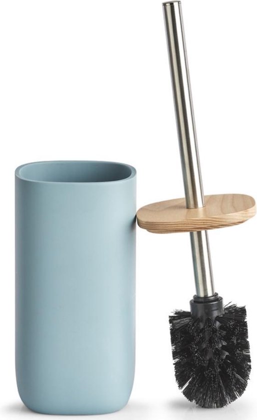 Toiletborstels met blauwe houten houder 37,5 cm - Zeller - Huishouding -... |