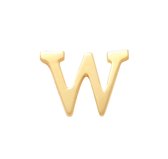 New Bling 9SVG 901W Gouden oorknopje - Letter - W - half paar - 14krt - Goud