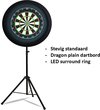 Afbeelding van het spelletje Dragon darts - Portable dartbord standaard LED pakket - inclusief best geteste - dartbord - en - LED surround ring - zwart