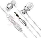 DrPhone Aero In-Ear - Vliegtuig Metalen Magnetische Bedrade Oordoppen - 3.5mm AUX - Microfoon - Aluminium Oortjes - Zilver