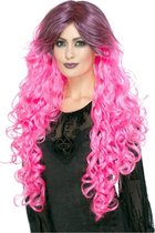 Smiffys Pruik Gothic Glamour Neon Roze
