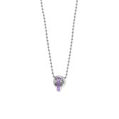 Little Miss Fabulous - Stalen kinderketting violet kristal