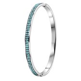 Stalen armband bangle turquoise kristal