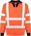 EM Traffic Zip sweater met col RWS - Fluor oranje - maat XL