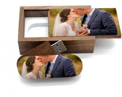 Madrid usb stick en hout doos bedrukken 32 GB