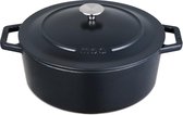 Bol.com MOA Gietijzeren Braadpan - Inhoud 72 liter - 30CM - Rond - Alle warmtebronnen - Ook voor inductie - Gewicht 73 kg - Zwar... aanbieding