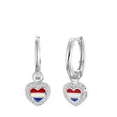 Zilveren oorbellen hart Nederland