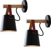 Grandecom® Home Nordic Lamp - Wandlamp - Binnen - 2 Lampen - wandlamp binnen industrieel - LED - Zwart