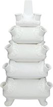 Tulpenvaas - Wit - 57 cm - Tulpen vaas - Bloemenvaas - Grote vaas - Witte vaas - Relatiegeschenk - Woondecoratie - Witte woonaccessoires - Kantoorinrichting - Witte accessoires