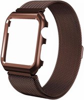Milanese case band - bruin - Geschikt voor Apple Watch  - 42mm - iwatch - Horlogeband Armband Polsband
