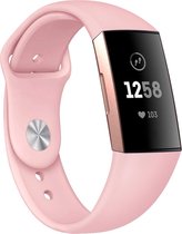 Bandje Voor Fitbit Charge 3 & 4 Sport Band - Roze - Maat: SM - Horlogebandje, Armband