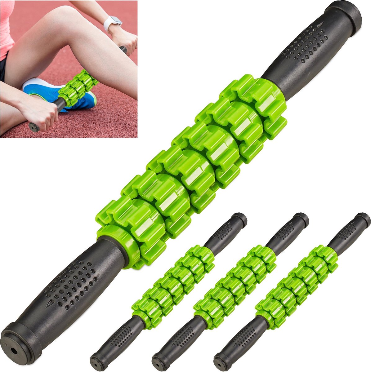 4x massageroller - trigger point massage - massage stick - handvatten - fitness