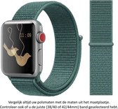 Dennen Groen Nylon Horloge Band Geschikt voor Apple Watch 1, 2, 3, 4, 5, 6, SE & Nike+, 42mm & 44mm "Mannenbreedte" Series - Zacht Geweven Nylon - 42 mm en 44 mm