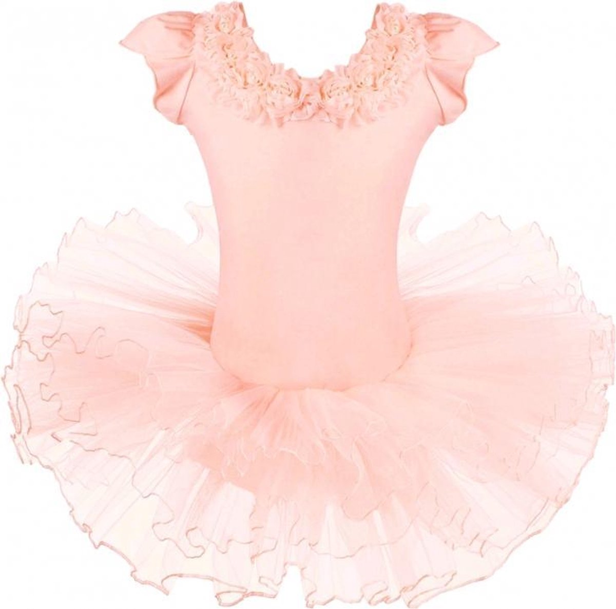 Balletpakje romantic peach - met prachtige tutu - Tutu balletpakje- 98-104 prinsessen tutu verkleed jurk meisje