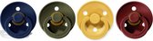 BIBS speen | 4 stuks | 0-6 maanden | Deep space, Hunter green, Honey Bee en Wine | T1 | fopspeen
