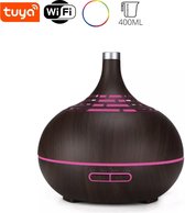 Aroma Diffuser | 400ML | Luchtbevochtiger voor Aromatherapy | Smart Diffuser via WiFi | 7 LED Kleuren | Geurverspreider | Humidifier