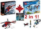 Lego Technic 42092 2in1 Reddingshelikopter 1X  + Lego City 60207 Luchtpolitie Drone-Achtervolging 1X - Passende Super * unieke combinatie -perfecte combinatie als kado ! Sinterklaas - Kerst -