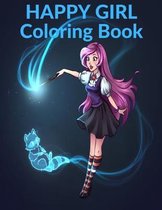 Happy Girl Coloring Book