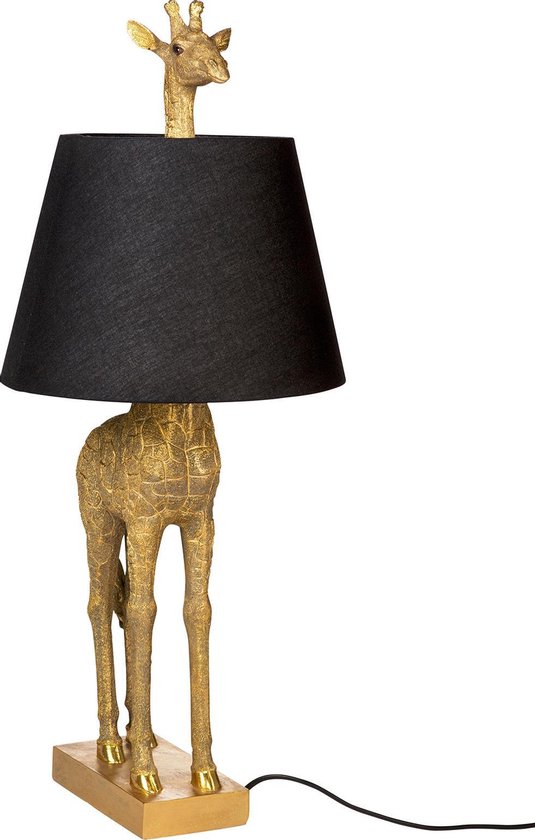Dierenlamp - staande lamp giraf - met kap - 71 cm hoog - goud | bol.com