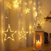 Kerstverlichting Sterrengordijn 2.5 m - Warmwit - Voor binnen en buiten op batterijen